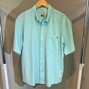Huk Men's Aqua Casual Button Down Shirt